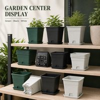 Pots à semis carrés en plastique au design moderne avec trous de drainage, conteneurs de pépinière pour herbes, succulentes et plantes de jardin