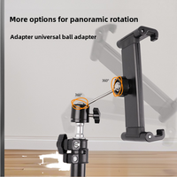 Grand support de tablette à rotation à 360 degrés Trépied en métal sur pied Interface de 17mm Tablette de diffusion en direct rotative universelle