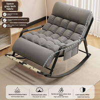Fauteuil à bascule pliable pour deux personnes avec réglage 5 positions : chaise longue de balcon pour adultes en tissu technique