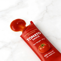 Sachets plats personnalisés anti-humidité à scellage arrière 5g 10g, sacs Mylar pour ketchup et sauces tomate