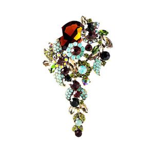 Broche de Cristal Multicolorido Exagerado de Tamanho Grande, Acessório Completo de Luxo Leve Retrô Europeu e Americano - Product Image 5