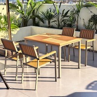 Tables et chaises d'extérieur en acier au carbone, modernes, simples, imperméables et durables pour cour, balcon, salon de thé, café