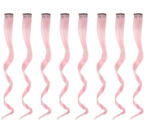 Dài Thẳng Nhiệt Độ Cao Sợi Đầy Màu Sắc Xoăn Sóng Phần Mở Rộng Tóc Clip Trong Tóc Tổng Hợp Sợi Tóc Cho Cô Gái Trẻ Em - Product Image 4