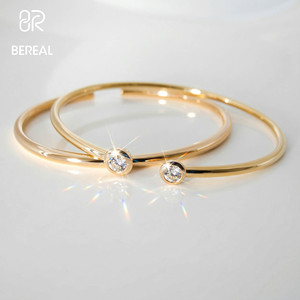 Pass Diamond Tester VVS Moissanite Open <b>Bangle</b> Custom Round Cut Biamond 925 Silver 18K Gold Plated <b>Bracelet</b> Fine Women Jewelry - Product Image 3