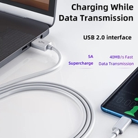 Cable USB Tipo C Justlink 5A de Carga Súper Rápida, 40W, Cable de Datos USB-C de Carga Rápida para Samsung, Xiaomi, iPhone