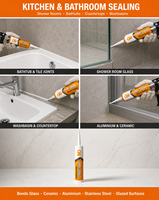 Mastic silicone acétique transparent personnalisé à prix compétitif pour salle de bain – Offre spéciale