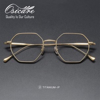 Lunettes de vue de marque de luxe Gerany Eyewear en stock, logo personnalisé, verres polygonaux, montures optiques de luxe en titane pour hommes