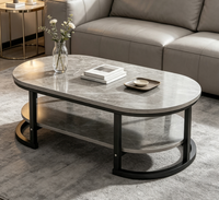 Table basse en bois minimaliste moderne avec structure métallique - Design compact, multifonctionnelle, style luxe léger pour salon, chambre, maison