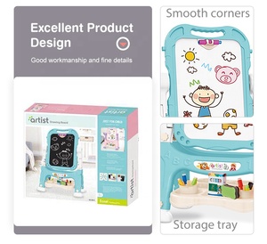 Crianças prancheta magnética dupla face diy art jogo tablet brinquedo com rotação de 360 - Product Image 4