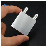 High Quality 40x40mm Mini Silver Aluminum Water Liquid Cooler 40mm Heatsink Heat Sink Computer CPU 12706 Peltier Cooling Block