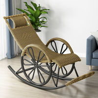 Fauteuil à bascule de jardin en rotin tressé, style pastoral, luxe léger, pour mobilier de maison