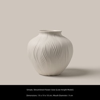 Vase en céramique blanc moderne, haut de gamme, texturé, créatif, décoratif pour la maison, salon, salle à manger