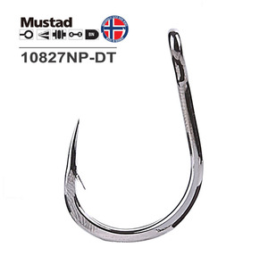 Hameçons <span class=keywords><strong>Mustad</strong></span> 10827 en acier à haute teneur en carbone 1 # Hameçons de pêche en mer pour la pêche au bar, à la carpe et au snapper, super résistants, à barbelures, pour jigging - Product Image 2