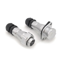 Connecteur métallique d'aviation étanche IP67 à 3 et 4 broches, mâle et femelle, pour l'alimentation des équipements électriques