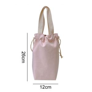 Pochette isotherme portable personnalisée en toile avec cordon de serrage, motif lettres, sac de rangement pour tasse et mug, housse de protection - Product Image 3