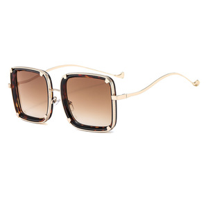 Custom Logo 2026 Fashion Retro Oversized <b>Sun</b> Glasses UV400 <b>Shades</b> Metal Square Frame Sunglasses for Women - Product Image 6