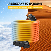 Kabel Ekstensi Generator RV 3 Kawat Tembaga Murni 10AWG, Kabel Splitter ETL Terdaftar NEMA L5-30P Twist Locking Male ke 3 X 5-15R Female