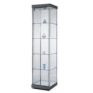 Vitrina de Vidrio de Diseño Personalizado al por Mayor KEWAY, Vitrina de Vidrio Templado de Altura Completa, Torre de Exhibición de Vidrio con Iluminación y Cerradura - Product Image 1