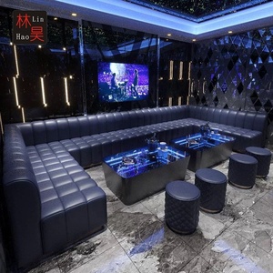Canapé KTV de style européen Meubles de bar en forme de U personnalisés avec table basse lumineuse pour la maison Coin Beer Shop Night Club - Product Image 3