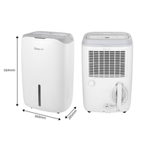Déshumidificateur 20L/D pour pièces moyennes Sous-sols Chambres à coucher avec arrêt automatique et drainage continu