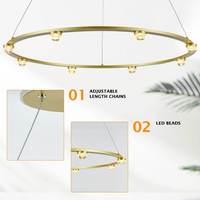 Lustre LED annulaire moderne à hauteur réglable, prix de gros, luminaire suspendu décoratif contemporain pour salon et salle à manger