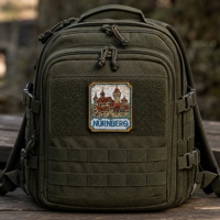 Écusson brodé personnalisé Château Européen et Ville, Badge moral rétro d'architecture, Patch en tissu auto-agrippant pour sacs et uniformes