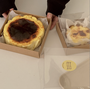 4 Inch 6 Inch <strong>Basque</strong> Cheesecake Box Cheese Cake Packaging Transparent Lid Baked Dessert Kraft Boxes - Product Image 5