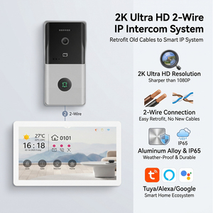 Videoportero HIWINK 2K <span class=keywords><strong>de</strong></span> 2 Cables, Sin Necesidad <span class=keywords><strong>de</strong></span> Cableado, Intercomunicador para <span class=keywords><strong>Apartamentos</strong></span>, Gran Angular, Estación Exterior <span class=keywords><strong>de</strong></span> Aluminio, Compatible con la Aplicación Tuya - Product Image 1