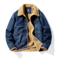 Nouvelle veste d'hiver 2027 pour homme, en jean rembourré et doublé polaire épais, coupe ample, grande taille, style workwear tendance, manteau décontracté pour homme
