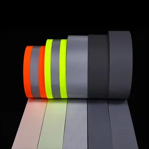Hi Vis Bulk Elastic Reflective Sew On 100% Polyester Fabric Tape For Workwear