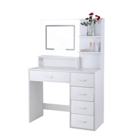 Fournisseur professionnel de miroir blanc avec éclairage, 3 modes d'éclairage, table de maquillage, coiffeuse pour chambre à coucher