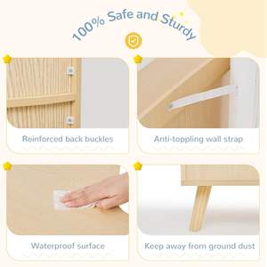 Étagère pour enfants, stockage de livres et jouets pour bébés, présentoir pour la maison, étagère en bois moderne - Product Image 5