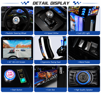 Máquina de Juego Arcade de Carreras de Autos 3D Operada con Monedas LECHUANG, Simulador de Conducción, Gabinete de Metal, Acrílico y Plástico, Centro de Entretenimiento Interior