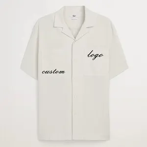 Özel logo saten gömlek düğme-aşağı yaka ipek gömlek pamuk oxford rahat gömlek mens için