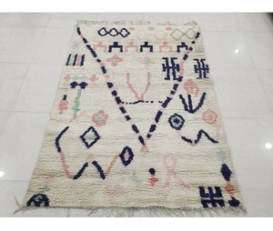 Elegant Traditional Moroccan Hand-Knotted Wool Custom Thickness Rectangle Shape <b>Carpets</b> Area Rugs Sets for Decorative Purposes - Product Image 1