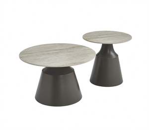 Mesa de centro Mesa auxiliar de cama en oro negro Placa de esquina Ing Aparador de buffet Mesa auxiliar redonda - Product Image 6