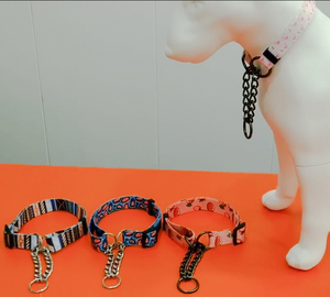 2025 뜨거운 판매 럭셔리 Martingale 애완 동물 훈련 칼라 패션 프린트 스틸 체인 큰 개 쿠바 링크 개 목걸이 - Product Image 6