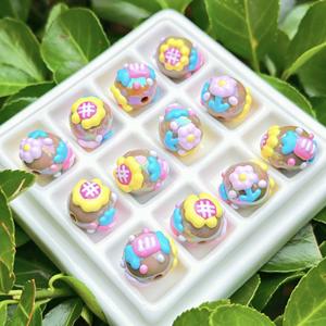 Venta caliente lindo caramelo girasol aceite pesado cuentas pintadas a mano DIY Material accesorios pulsera acrílico cuentas sueltas - Product Image 5