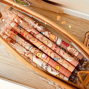 新款时尚舒适6支中性笔套装手提可爱卡通水豚可擦中性笔儿童 - Product Image 3