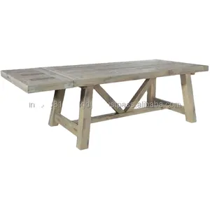 Antique Vintage Recycled Solid Wood Rustic Natural Kitchen Slab Dinner Table