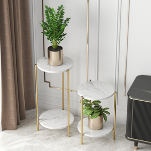 Support de <span class=keywords><strong>plante</strong></span> en marbre doré, décoration de maison moderne du milieu du siècle, support de Pot de fleur d'intérieur en <span class=keywords><strong>fer</strong></span> forgé, support de <span class=keywords><strong>plante</strong></span> en métal - Product Image 2