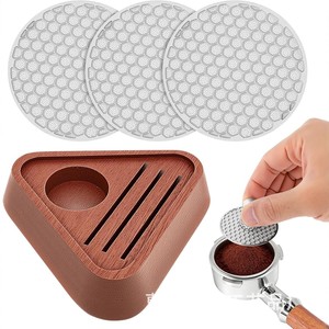 Stainless Steel Coffee Tamper <b>Set</b> With Sapele Wood Base Universal Espresso Accessories - Product Image 2