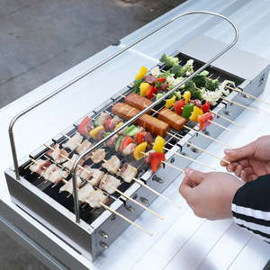 <span class=keywords><strong>Griglia</strong></span> Portatile Pieghevole <span class=keywords><strong>per</strong></span> Barbecue con Manico in Bambù, Rotazione Automatica, Alimentata da Power Bank, <span class=keywords><strong>Griglia</strong></span> a Carbone in Acciaio <span class=keywords><strong>Inox</strong></span> <span class=keywords><strong>per</strong></span> Esterni - Product Image 3