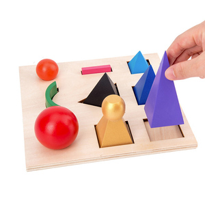 Montessori Đồ chơi giáo dục đầy màu sắc bằng gỗ Đồ chơi học tập Montessori rắn ngữ pháp biểu tượng hình dạng câu đố cho trẻ em - Product Image 1