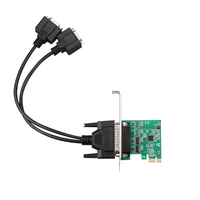 Tarjeta adaptadora en serie de perfil bajo PCIe Rs232 de 2 puertos, tarjeta adicional PCI Express, tarjeta de expansión ASIX/AX99100A con cable de ruptura