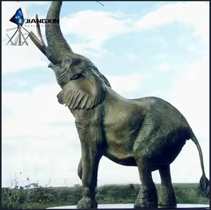 Statue d'éléphant en bronze-Éléphant en bronze avec tronc surélevé pour jardins sur le thème du safari (<span class=keywords><strong>centre</strong></span> <span class=keywords><strong>de</strong></span> <span class=keywords><strong>table</strong></span> extérieur <span class=keywords><strong>de</strong></span> luxe) - Product Image 3