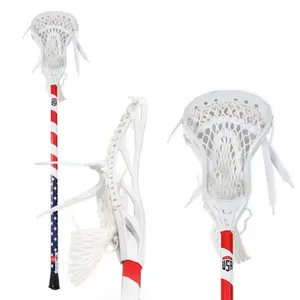 Personalizado Fibra De Carbono Lacrosse Stick Solid Box Lacrosse Produtos Vara De Hóquei Personalizada 6061 7075 Eixo De Lacrosse De Alumínio