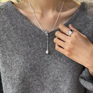S925 Sterling Silver <b>Bow</b> Necklace With Pearl Pendant For Women <b>Gift</b> Jewelry - Product Image 4