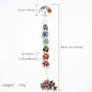 Attrape-rêves Arbre <span class=keywords><strong>de</strong></span> Vie avec 7 Pierres des Chakras, Cristal <span class=keywords><strong>de</strong></span> Guérison, Cadeau Feng Shui, Décoration <span class=keywords><strong>de</strong></span> Chambre Sorcière pour Femmes, à Suspendre pour Rideaux et Voitures - Product Image 2