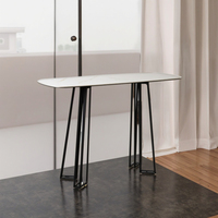 Table de console élégante de pieds en métal de concepteur moderne nordique de dessus blanc pour l'usage de salon et d'atelier